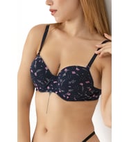 DoReMi Desenli Push Up Sütyen (Lacivert)