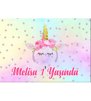 Unicorn Temalı Doğum Günü Afişi 35X50 cm