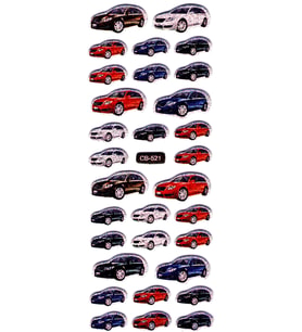 Sticker Kabartmalı Sticker Defter, Planlayıcı Etiket - (cb-521) 16x7 cm- Arabalar