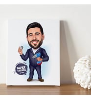 Tamirci Erkek Karikatürlü Kanvas Tablo