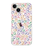 Apple iPhone 14 Uyumlu Kamera Korumalı Tıpalı Kapak Hello Kitty Tasarımlı ŞeffafKılıf