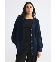 LCW Modest Lacivert V Yaka Kadın Triko Hırka