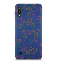 Samsung Galaxy M10 Uyumlu Lansman Kılıf Hello Kitty Tasarımlı İçi Kadife Kapak-Lacivert (Şeffaf)