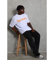 Erkek Baskılı T-Shirt Kısa Kol Bisiklet Yaka Regular Fit Tişört - Beyaz