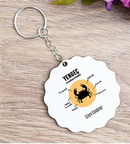 Kişiye Özel Yengeç Burcuna Hediye Çiçek Anahtarlık