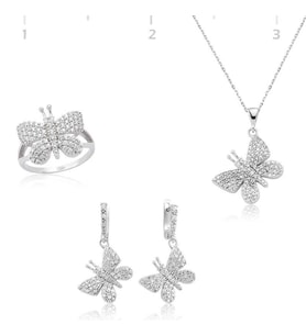 Gümüş Kelebek Bayan Set
