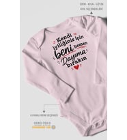 Dayıya Özel Uzun Kollu Bebek Body %100 Pamuk