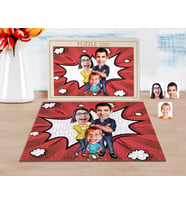 BK Gift Kişiye Özel Aile Karikatürlü 1000 Parça Profesyonel Puzzle-1
