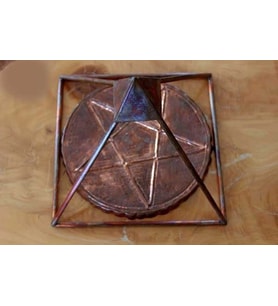 Bakır Piramit KEOPS ve TERS PENTAGRAM El Yapımı İkili Set