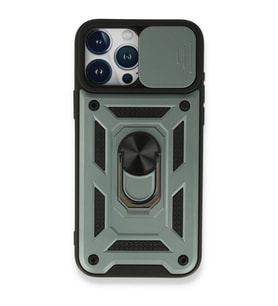 İphone 15 Kılıf Pars Lens Yüzüklü - Yeşil