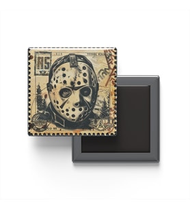 Jason Voorhees - Baskılı Buzdolap Magneti Kare - 9x9 cm