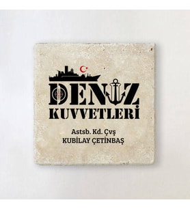 Kişiye Özel Deniz Kuvvetlerine Özel Taş Bardak Altlığı