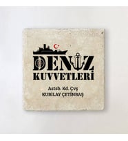 Kişiye Özel Deniz Kuvvetlerine Özel Taş Bardak Altlığı