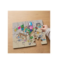 Oyun Odası - Dağınık Oyuncaklar Tasarımlı 24 Parça Ahşap Çocuk Puzzle MPK0840