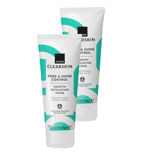 Clearskin Pore & Shine Control Smooth Yüz İçin Arındırıcı Scrub 75 Ml. İkili Paket