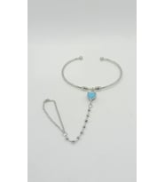 Silver Blue Heart Şahmeran Bileklik