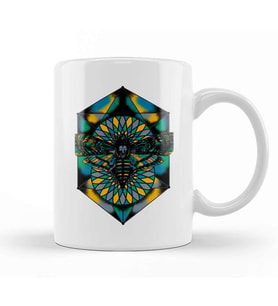 Awesome Trippy Psychedelic Moth Kupa Bardak Porselen