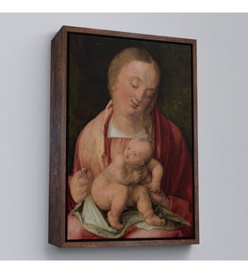 Çerçeveli Albrecht Dürer - Bakire ve Çocuk Tablosu - Virgin and Child (Altın)