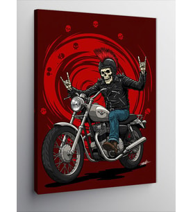 Kanvas Tablo Motosikletli Asi