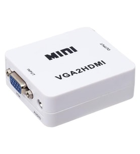 PM-18698 VGA To HDMI Ses Girişli Mini Model Dönüştürücü