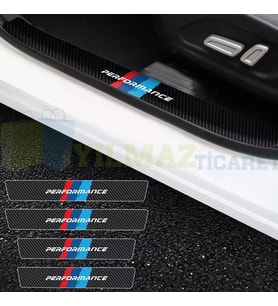 Bmw M Performance Karbon Kapı Eşiği Koruma Oto Sticker Araba Etiket Yapıştırma 4 Parça