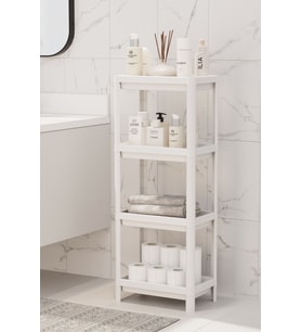 Mithra Life 4 Katlı Hazneli Plastik Beyaz Banyo Mutfak Balkon Düzenleyici Rafı MIT1191