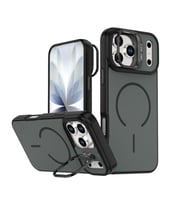 Coverzone iPhone 17 Pro Max ile Uyumlu kilif MagSafe ile uyumlu K?l?f Stand �zellikli M?knat?sl? Flexa Y�z�k Tutuculu IPHONE 17 PRO MAX i�in KILIF Darbe Emici Mat Arka Kapak Koruyucu K?l?f Siyah