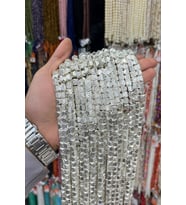 Hematit Taşı Altıgen Rondela Kesim Gümüş 6x3mm Doğal Taş Dizi