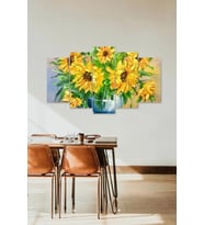 Papatyalar 5 Parçalı Mdf Tablo