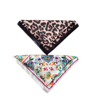 2 Li Saten Bandana Seti Saten Fular Saten Çanta Aksesuarı Özel Desen Bandana 45X50 Cm