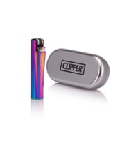 Clipper Metal Gökkuşağı Renkli Çakmak Metal Kutulu