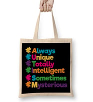 Always Unique Awesome Autism Awareness Supporters Bez Çanta Uzun Saplı