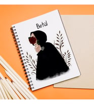 Tesettürlü Kız Karakter Tasarımlı Kişiye Özel Defter