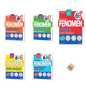 Fenomen 6. Sınıf Maarif 6B Matematik Fen Türkçe Sosyal ve Din 5li Set Soru Bankası + Telefon Standı