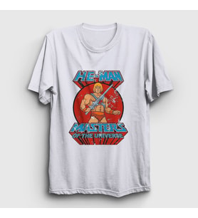 Presmono Unisex Beyaz Masters Of The Universe He Man T-Shirt 432171tt