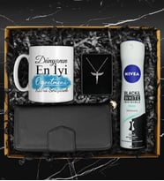 Öğretmenler Gününe Özel Dünyanın En İyi Öğretmeni Kupası & Deodorant & Kadın Cüzdanı & Gümüş Renk Kaplama Melek Kolye