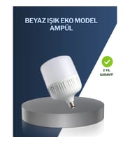 30 Watt Şarjlı LED Ampul – E27 Duy Beyaz Işık ve Otomatik Acil Aydınlatma