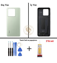 Yapıştırıcı Redmi K60 Ultra Yeşil Yapıştırıcı Arka Pil Kapağı + Yapıştırıcı ve Vida Seti