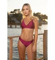 Estiva Geniş Bantlı Toparlayıcı Üçgen Bikini Takımı - Fuşya