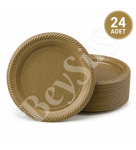 Parti Plastik Tabak 24lü Gold