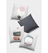 Antrasit Modern Çift Taraflı 4'lü Set Kırlent Kılıfı 4KR058