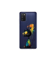 Samsung Galaxy A03S ile Uyumlu Splash Kedi Tasarımlı Şeffaf Silikon Kılıf