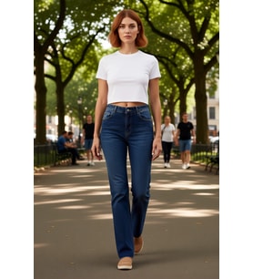 Kadın Yüksek Bel Flare Kesim Denim Pantolon Fonksiyonel Dayanıklı Kaliteli Konforlu Modern