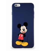 Apple iPhone 6S Plus Soft Premier Kapak Mickey Mouse-B Tasarımlı Silikon Kılıf - Lacivert (Şeffaf)