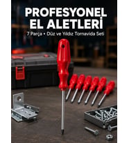 Profesyonel 7 Parça Tornavida Seti Ergonomik Saplı El Aleti