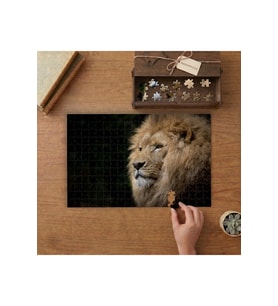 Görkemli Aslan - Kral Tasarımı 240 parça Ahşap Puzzle Ahşap Kutuda MP03107