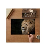 Görkemli Aslan - Kral Tasarımı 240 parça Ahşap Puzzle Ahşap Kutuda MP03107