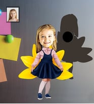 Kişiye Özel Kız Çocuk Karikatürlü Ahşap Magnet Model-3
