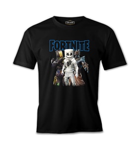 Fortnite - Marshmello Siyah Erkek Tshirt