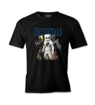 Fortnite - Marshmello Siyah Erkek Tshirt